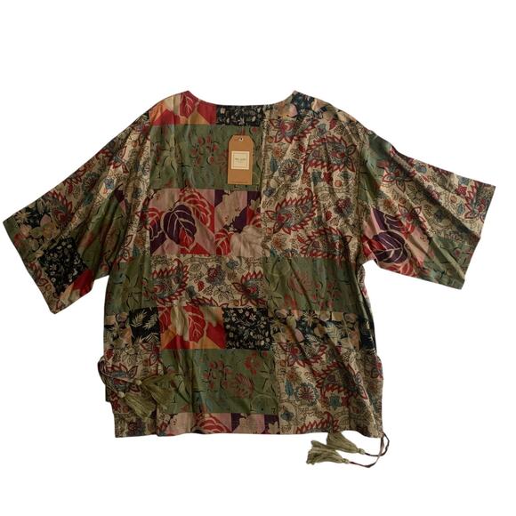 Tru Luxe Jeans Women's Size M Short Sleeve Floral Print Tunic Top Blouse New - Picture 3 of 15